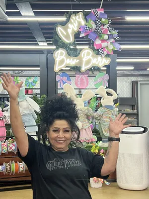 Highlighting Mrs Cori and her bow station for custom hand made bows