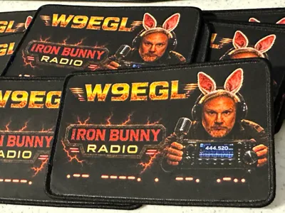 Sublimated Patches - The patch is an ad for my YouTube channel and is given out at Ham Radio events My call sign W9EGL is also represented by the Morse Code characters at the bottom of the patch They look great