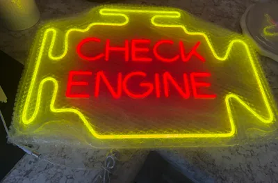 Check Engine Neon Sign - Bought this for my Dads birthday for his garage and he loved it