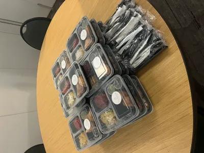Circle Stickers - We are a catering company and we put the stickers on any of our disposable serving items such as takeout containers and drink bottles