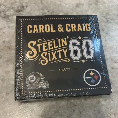 Custom Paper Beverage Napkin - 60th birthday for couple who loves the Steelers