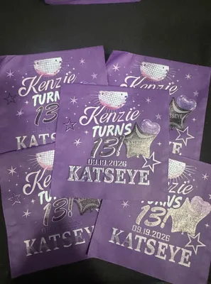 Custom Paper Beverage Napkin - My granddaughters 13th birthday partyThe napkins were FABULOUS