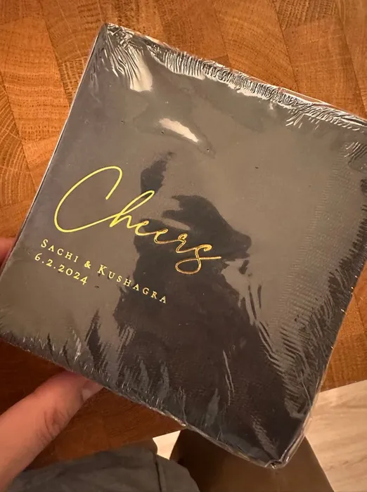 CustomHatsNow.Com - Custom Foil Stamped Beverage Napkin