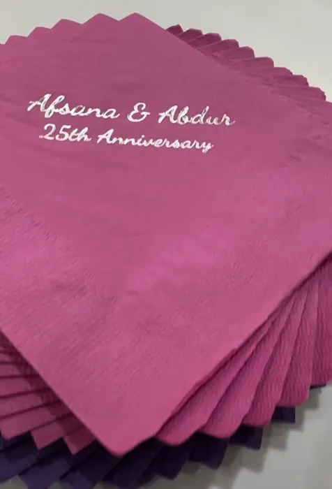 CustomHatsNow.Com - Custom Foil Stamped Beverage Napkin