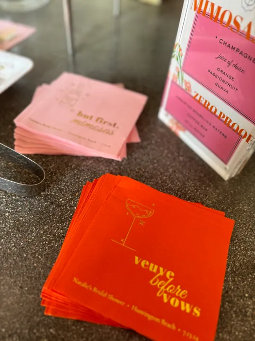 CustomHatsNow.Com - Custom Foil Stamped Beverage Napkin