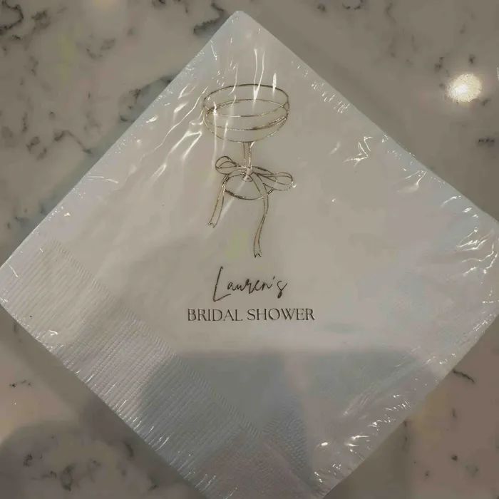 CustomHatsNow.Com - Custom Foil Stamped Beverage Napkin