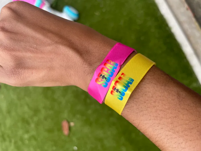 CustomHatsNow.Com - Full Color Satin Cloth Wristbands