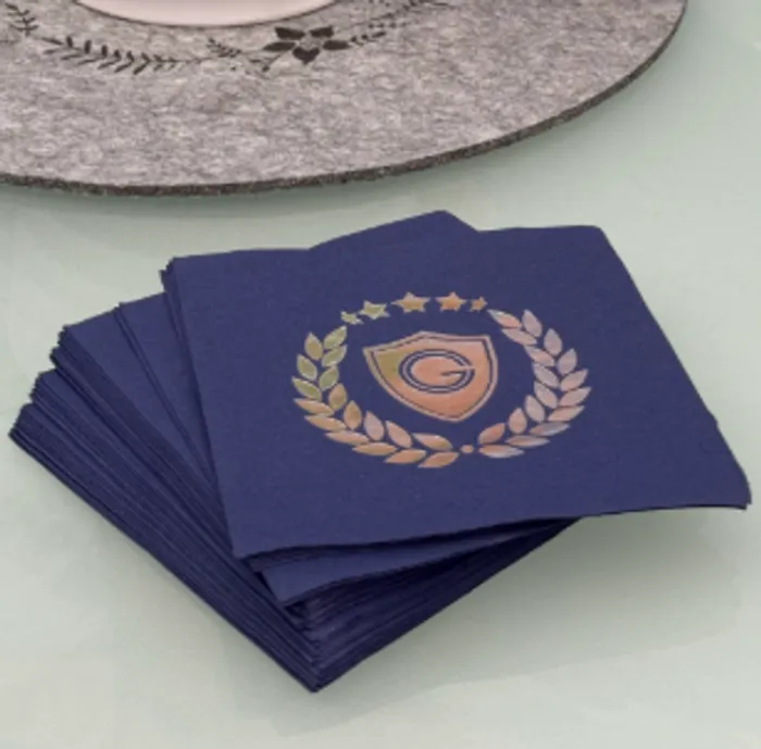CustomHatsNow.Com - Custom Foil Stamped Beverage Napkin
