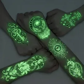 Glow Tattoos with Colorful Imprint - Custom Hats Now