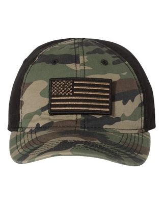 GREEN CAMO/BLACK - Custom Hats Now
