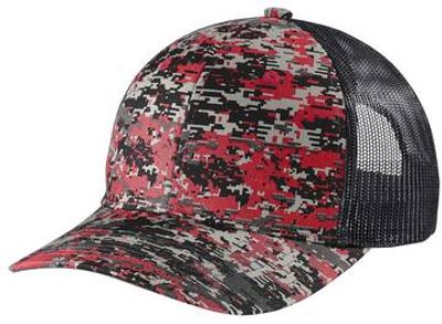 Flame Red Digi/ Grey Steel Flame Red Digi/ Grey Steel - Custom Hats Now
