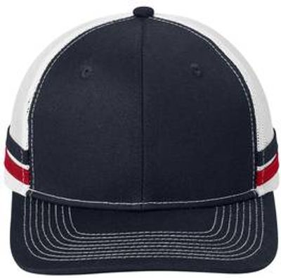 Rich Navy/ Flame Red/ White Rich Navy/ Flame Red/ White - Custom Hats Now