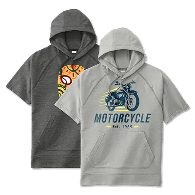Short Sleeve Pocket Hoodie - Tote Bags Now