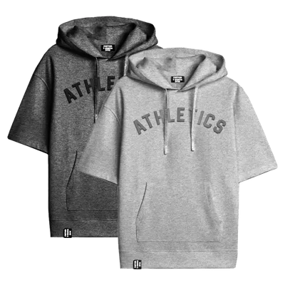 Sporty Short Sleeve Hoodie - Tote Bags Now