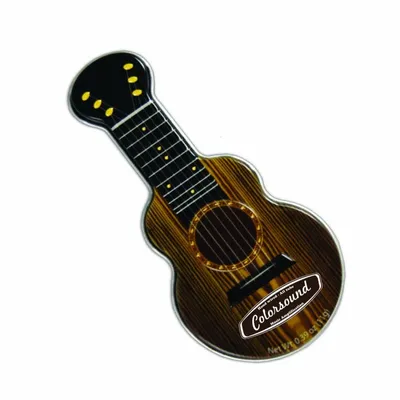 Dark Woodgrain Acoustic Guitar Shaped Mint Tin - Custom Hats Now