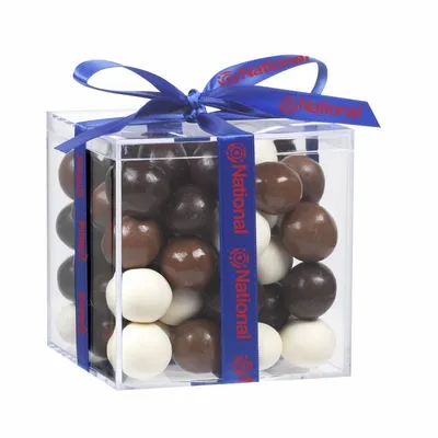 Cube Acrylic Gift Jars - Malt Balls - Custom Hats Now