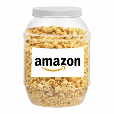 Large Plastic Jar - Caramel Popcorn - Custom Hats Now