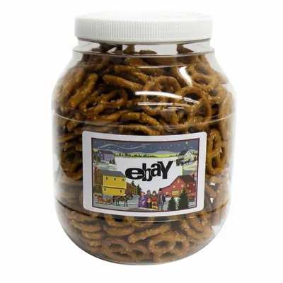 Large Plastic Jar - Salted Mini Pretzels - Custom Hats Now