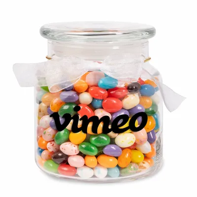 22oz. Glass Jar - Gourmet Jelly Beans - Custom Hats Now