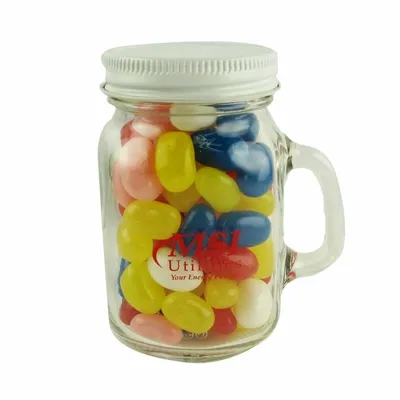Glass Mini Mason Jars - Gourmet Jelly Beans - Custom Hats Now