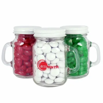 Glass Mini Mason Jars - Chocolate Buttons - Custom Hats Now