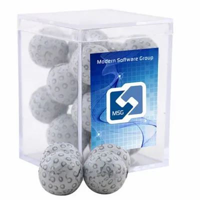 Acrylic Box with Chocolate Golf Balls - Small - Custom Hats Now