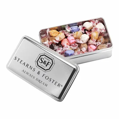 2-Share Tin - Salt Water Taffy/Assorted Fruit Sours - Custom Hats Now