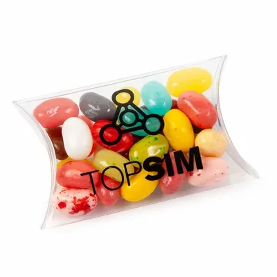 Small Pillow Acetate Box with Jelly Belly - Custom Hats Now