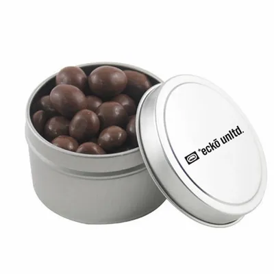 Round Tin with Chocolate Peanuts - SBF3100 - Tote Bags Now