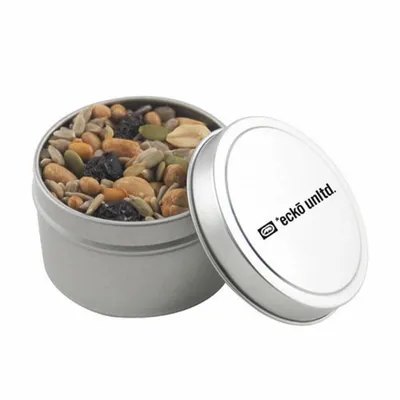 Round Tin with Trail Mix - SBF3100 - Tote Bags Now