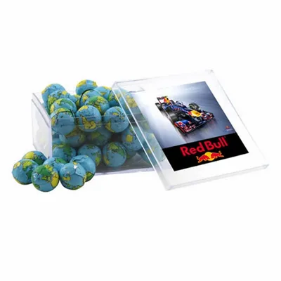 Acrylic Box with Chocolate Globes - Large - Custom Hats Now