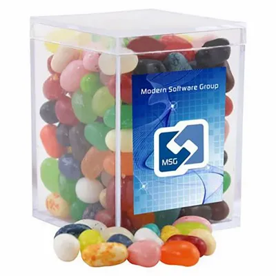 Small Acrylic Candy Box with Jelly Belly - Custom Hats Now