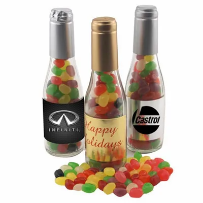Champagne Bottle w/ Teenee Beanee Jelly Beans 8" - Tote Bags Now