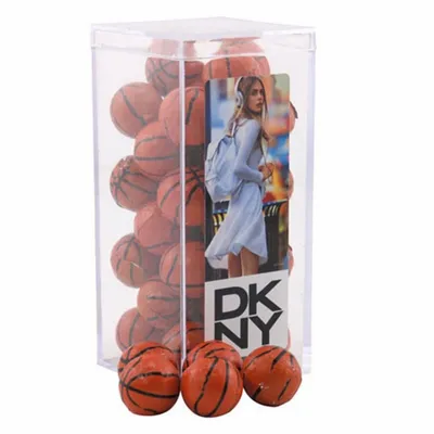 Acrylic Box with Chocolate Basketballs - Medium - Custom Hats Now