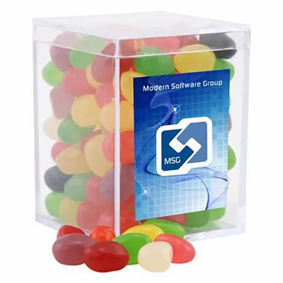 Small Acrylic Candy Box with Assorted Jelly Beans - Custom Hats Now