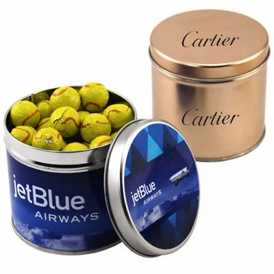 Round Tin with Chocolate Tennis Balls - SBF4100 - Custom Hats Now