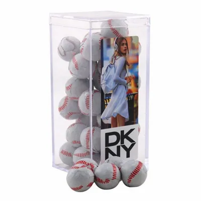 Acrylic Box with Chocolate Baseballs - Medium - Custom Hats Now