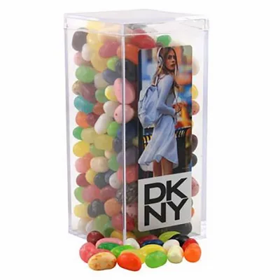 Large Rectangle Acrylic Candy Box with Jelly Belly - Custom Hats Now