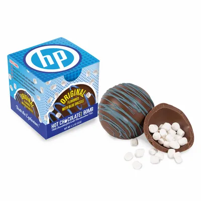 Blue Drizzle Hot Chocolate Bomb in Full Color Gift Box - Custom Hats Now