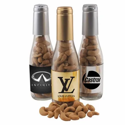 Champagne Bottle with Cashews 8" - Tote Bags Now
