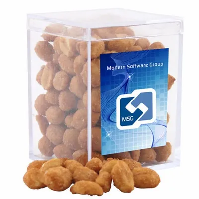 Acrylic Box with Honey Roasted Peanuts - Small - Custom Hats Now