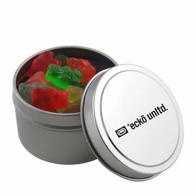 Round Tin with Gummy Bears - SBF3100 - Tote Bags Now