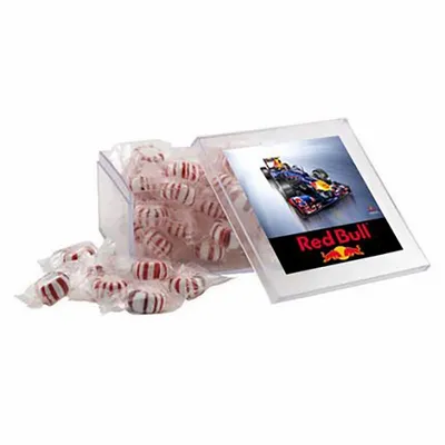Large Square Acrylic Candy Box with Starlight Mints - Custom Hats Now