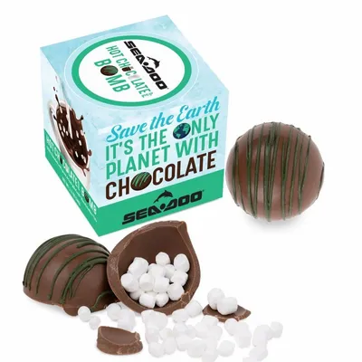 Hot Chocolate Bomb with Green Drizzle - Custom Hats Now