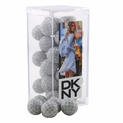Acrylic Box with Chocolate Golf Balls - Medium - Custom Hats Now