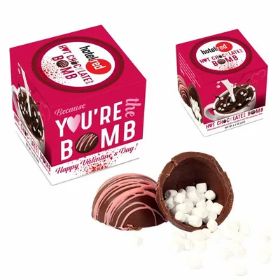Hot Chocolate Bomb with Pink Drizzle - Custom Hats Now
