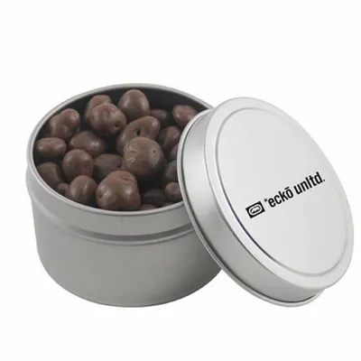 Round Tin with Chocolate Raisins - SBF3100 - Tote Bags Now