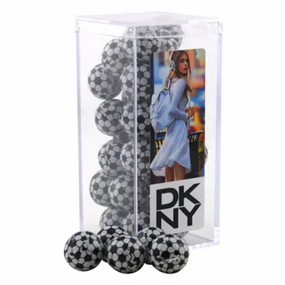 Acrylic Box with Chocolate Soccer Balls - Medium - Custom Hats Now