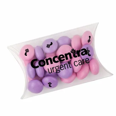 Small Pillow Box with Imprinted Chocolate Buttons - Custom Hats Now