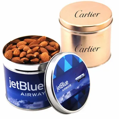 Round Tin with Almonds 3" - Custom Hats Now